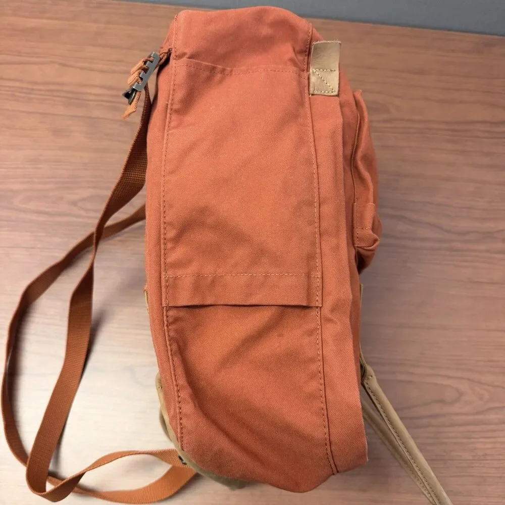 Fjallraven Kanken No. 2 G-1000 Burnt Orange Backpack Leather Handles Bag